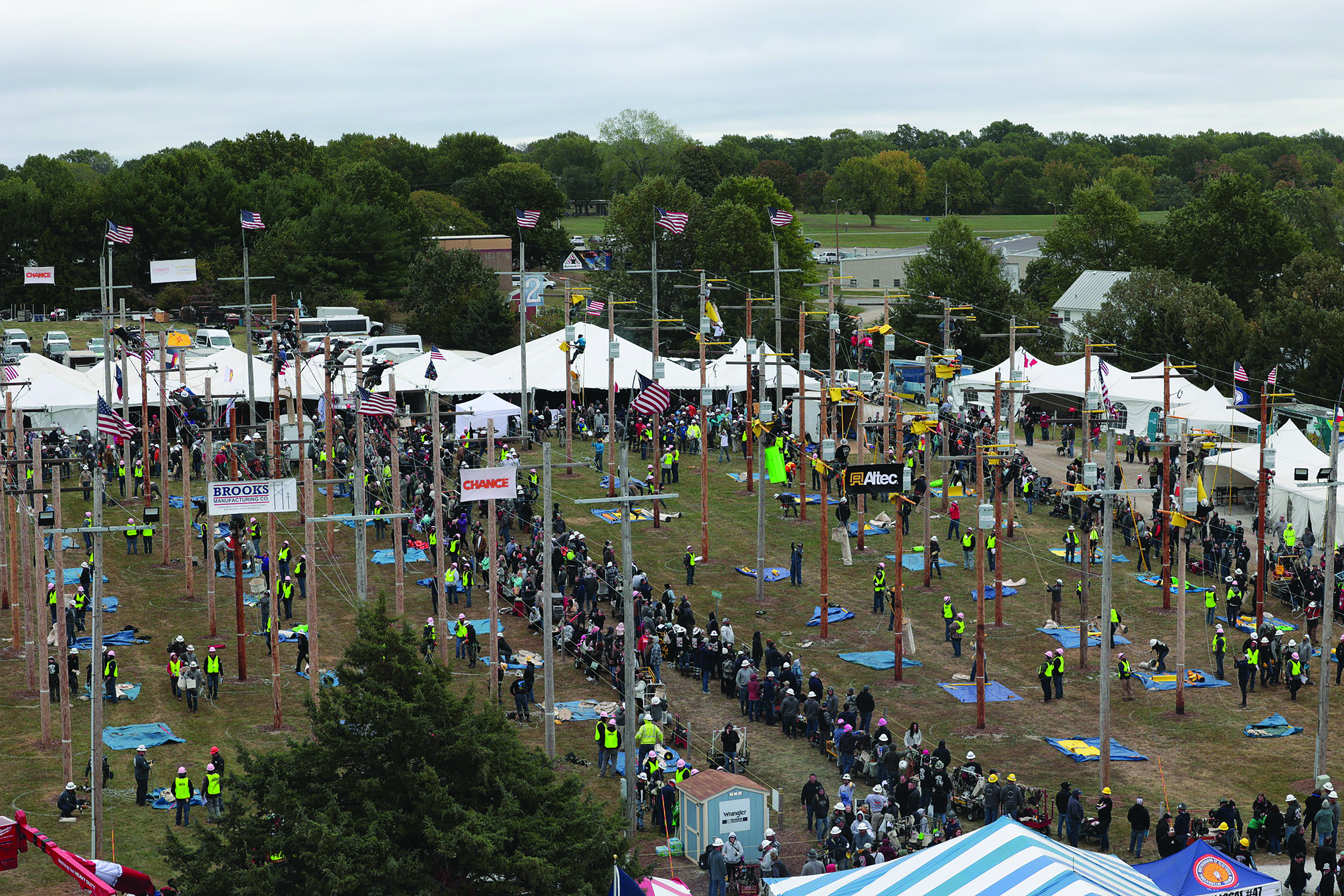 On competition day, more than 1,300 journeymen and apprentice lineworkers compete in a range of challenges.