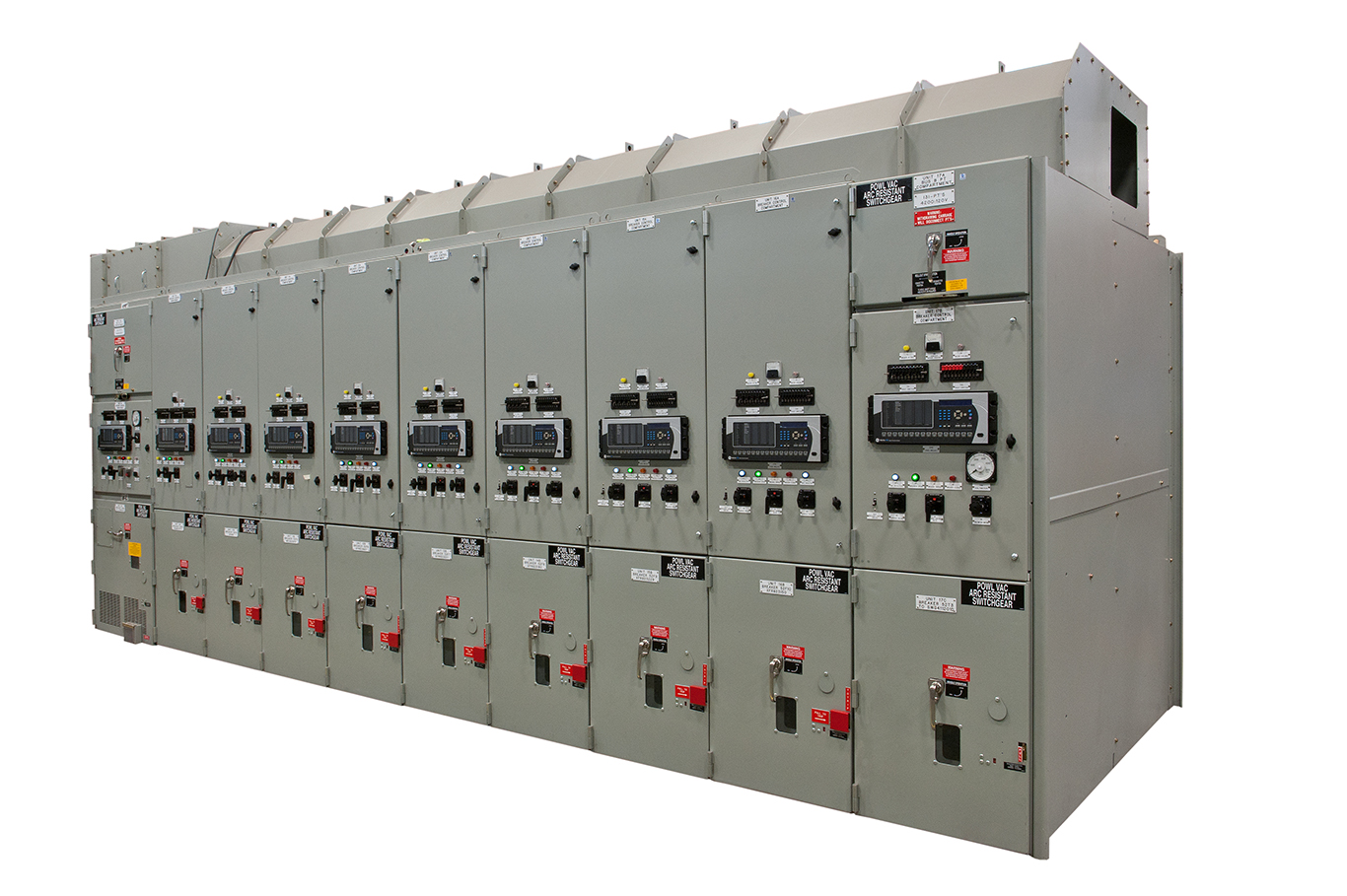 A block of arc rated switchgear. Image by Powell Electrical Systems Inc.