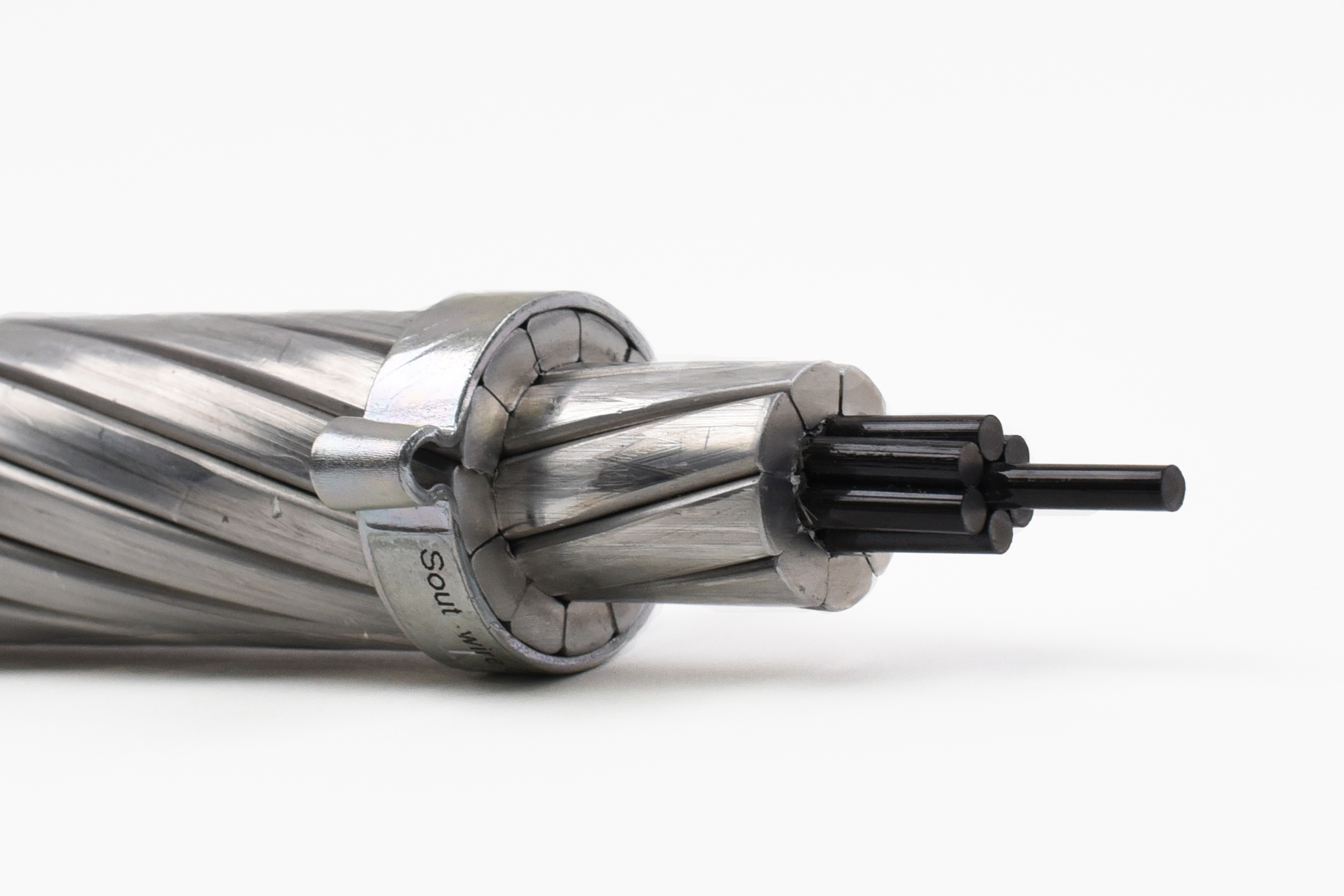 Advanced conductors using carbon core or composites can nearly double line capacity and create a transmission line that offers far less sag. Image by EPRI.