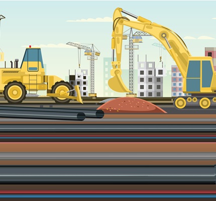 construction vehicles / Ground Control to 811: Always call before you dig