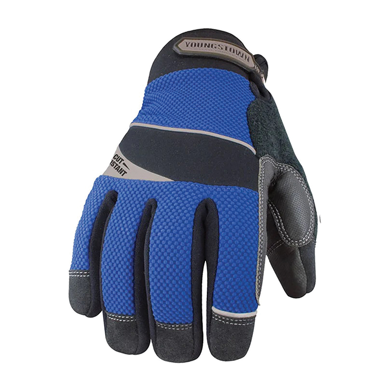 blue and black glove