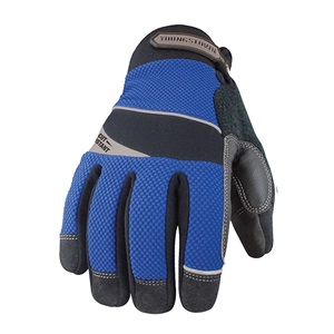 blue and black glove