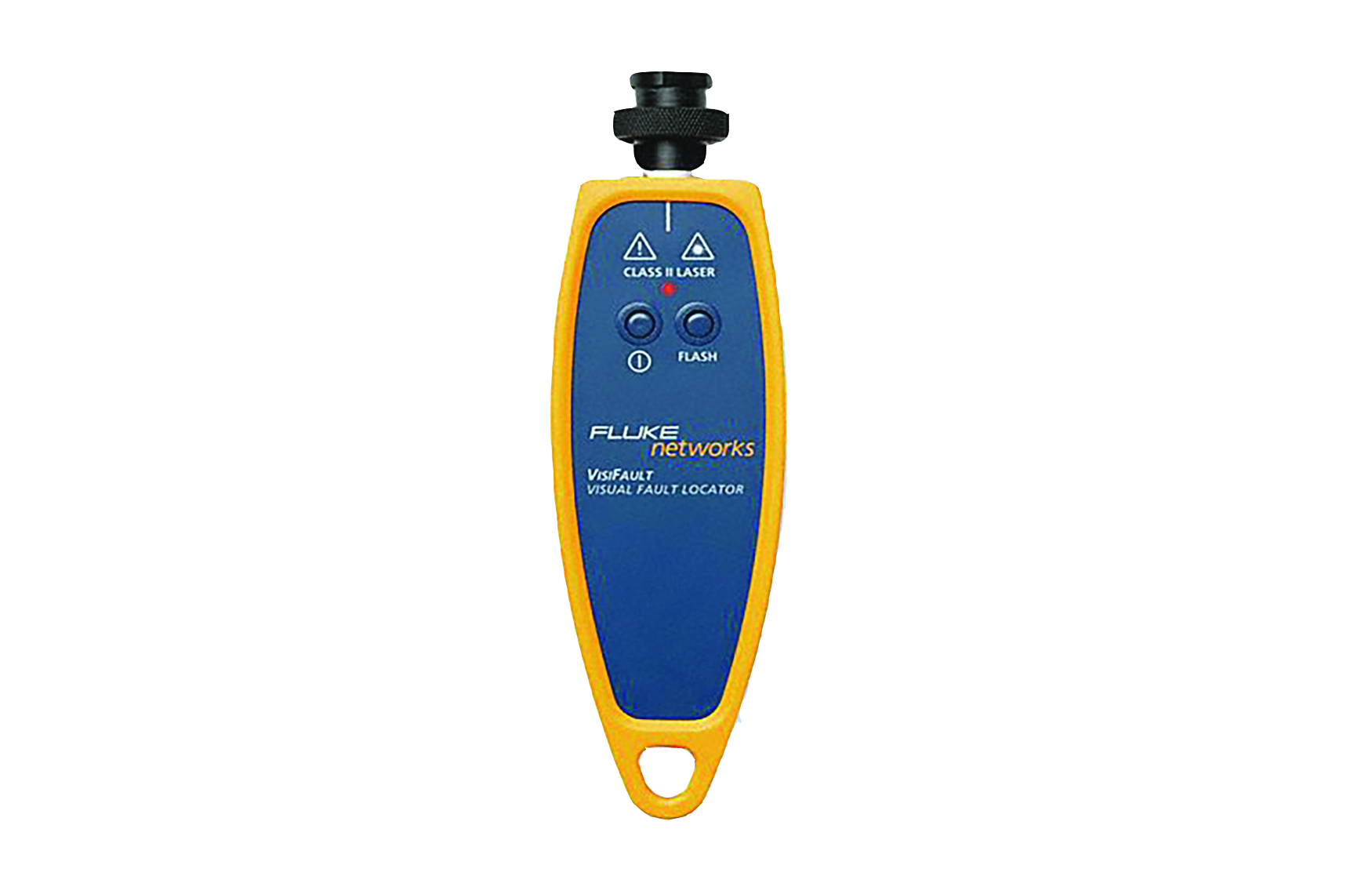 Blue and yellow fault finder device. Image by Fluke Network.