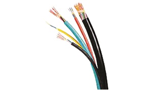 Black, blue, red and yellow fiber optic cable. Image by OCC.