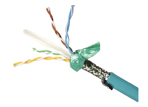 Blue ethernet patchcord. Image by Quabbin Wire and Cable.