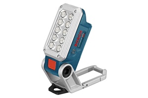 Blue, gray, and red work light. Image by Bosch.