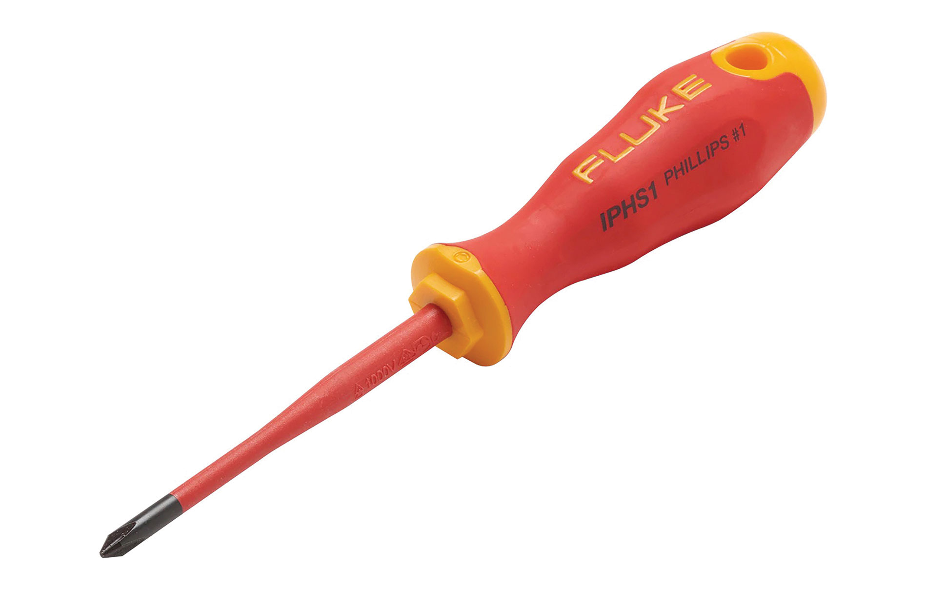 Red, black, and yellow Phillips-head screwdriver. Image by Fluke.