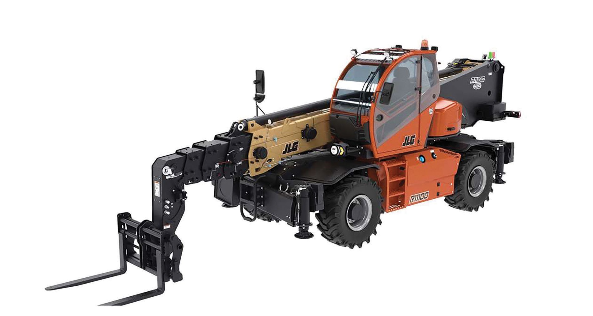 0522_New_JLG Orange and tan rotating telehandler and crane. Image by JLG Industries.