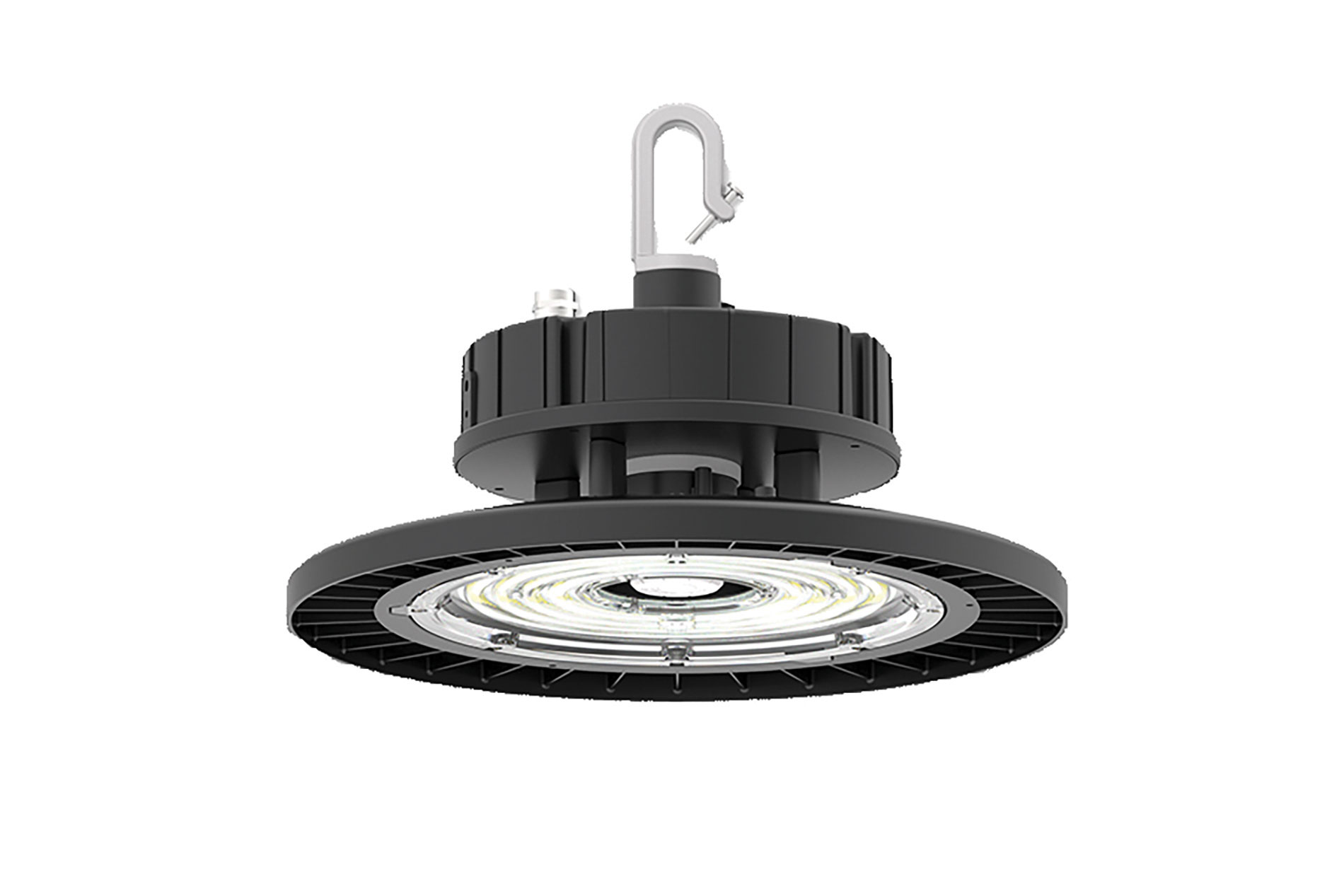 Black and gray luminaire. Image by Orbit.