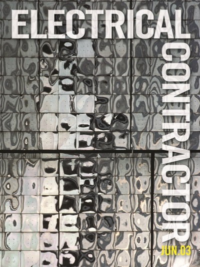 Electrical Contractor cover with a photo of a mirrored mosaic.