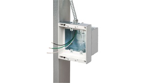 Steel TV box. Image by Arlington Industries.