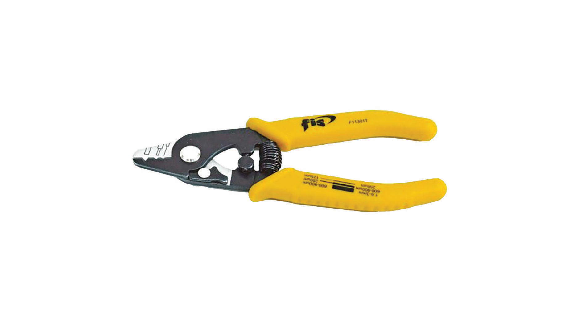 Cable stripper with yellow handles. Image by Fiber Instrument Sales.
