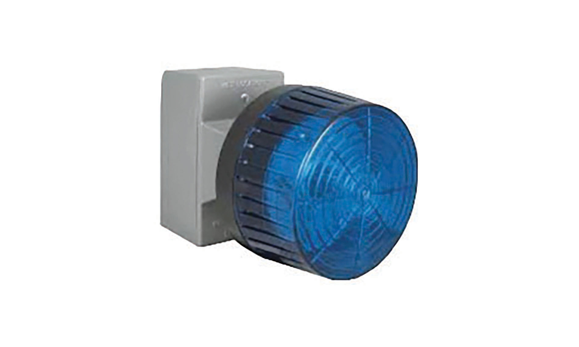 Blue strobe light. Image by Viking Electronics.