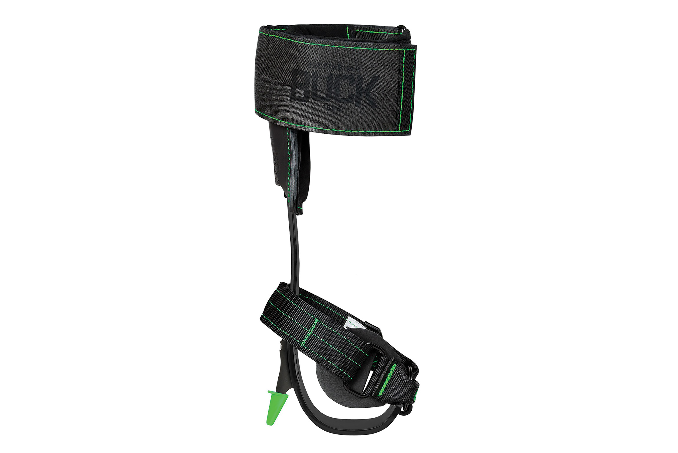 0622_LC_Buckingham Black climbing stirrup and wrap pad with green accents. Image by Buckingham Manufacturing.