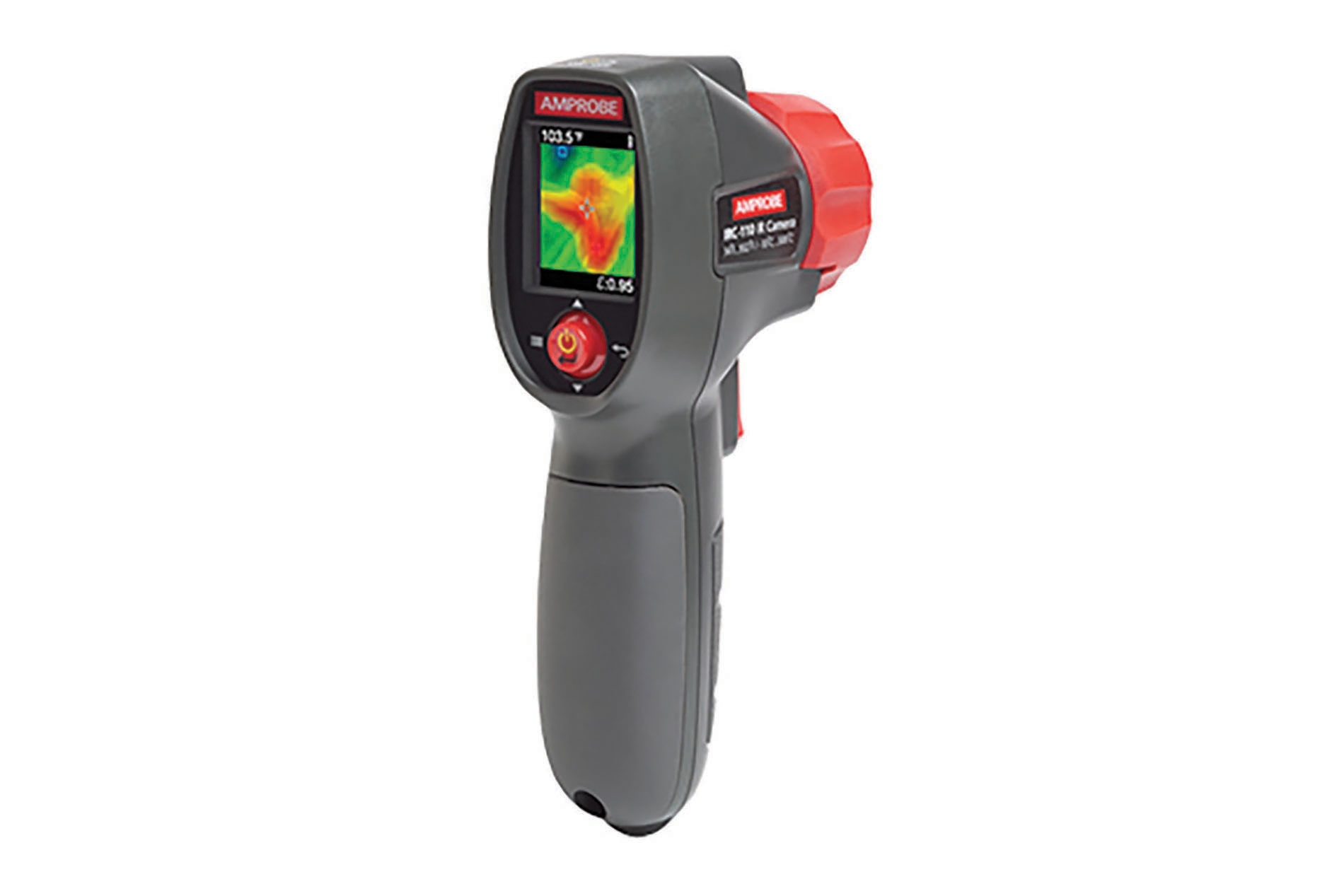 Gray and red thermal imager. Image by Amprobe.