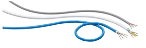 Blue, gray and white cables with open ends. Image by Leviton.