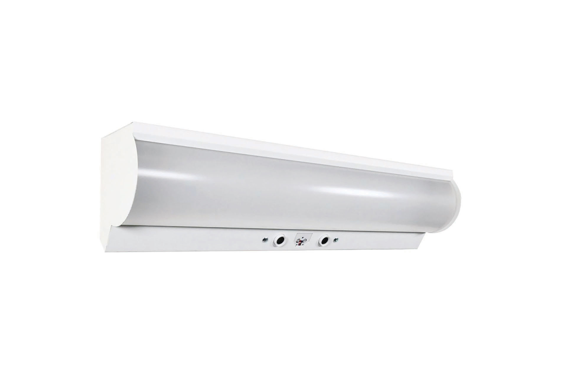A long, white luminaire. Image by SLG Lighting.