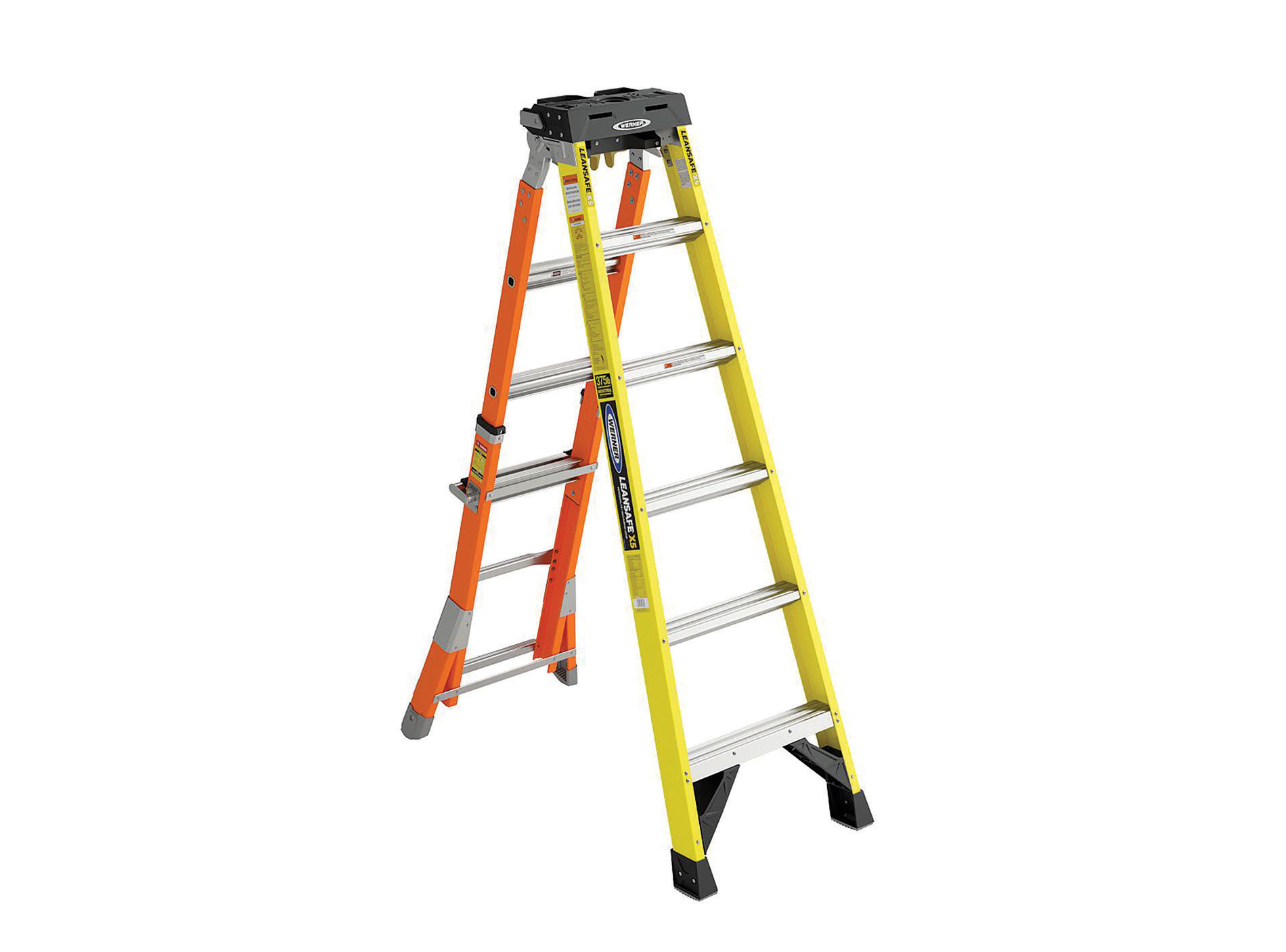 Orange and yellow ladder. Image by Werner.