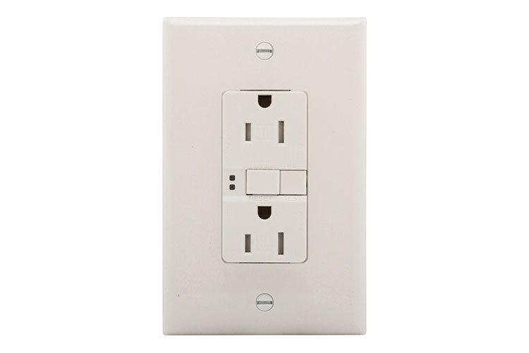 Gray GFCI. Image by Eaton.