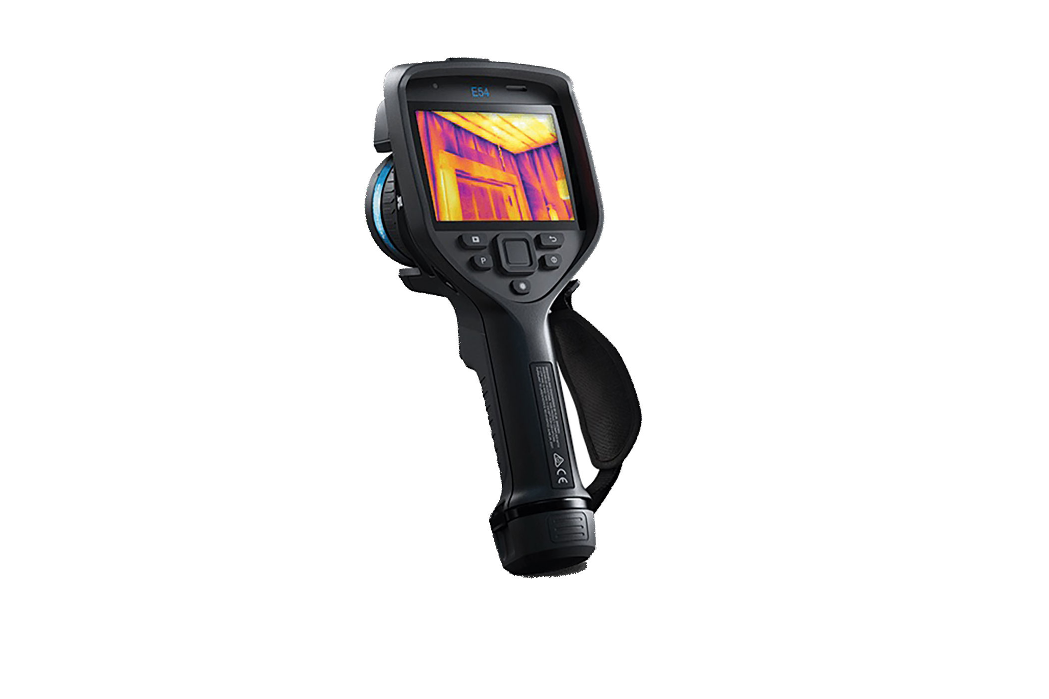 Black thermal camera with colorful display. Image by Flir.