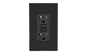 Black AFCI receptacle outlet. Image by AFCI.