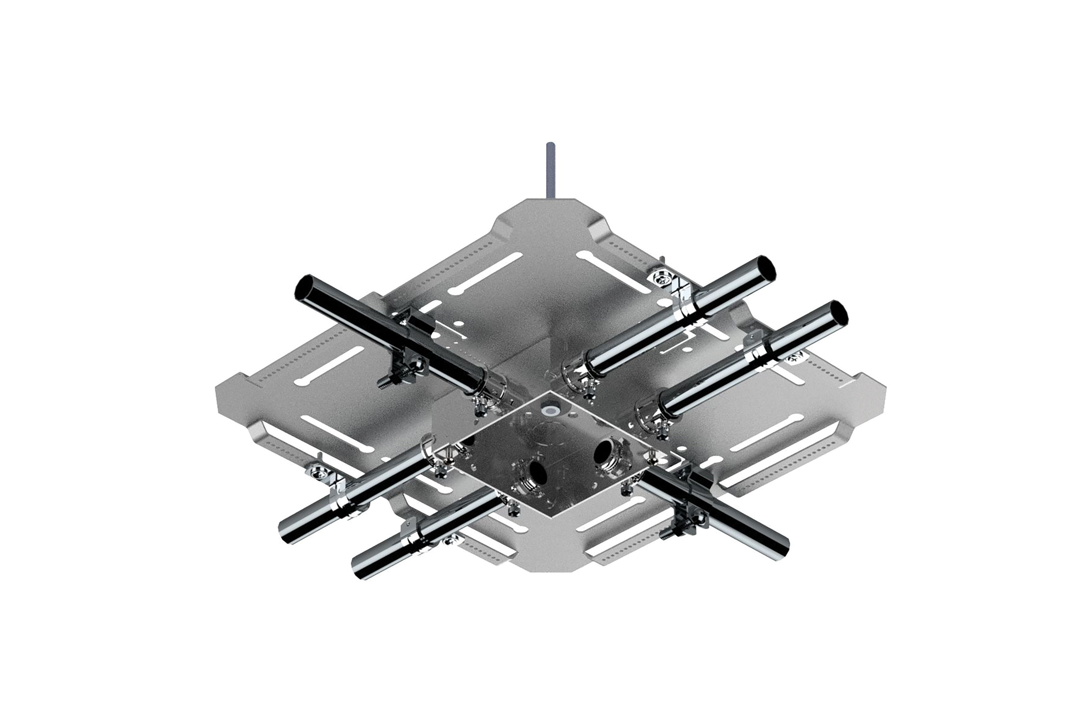 Metal box support and conduit positioning plate. Image by Raco.