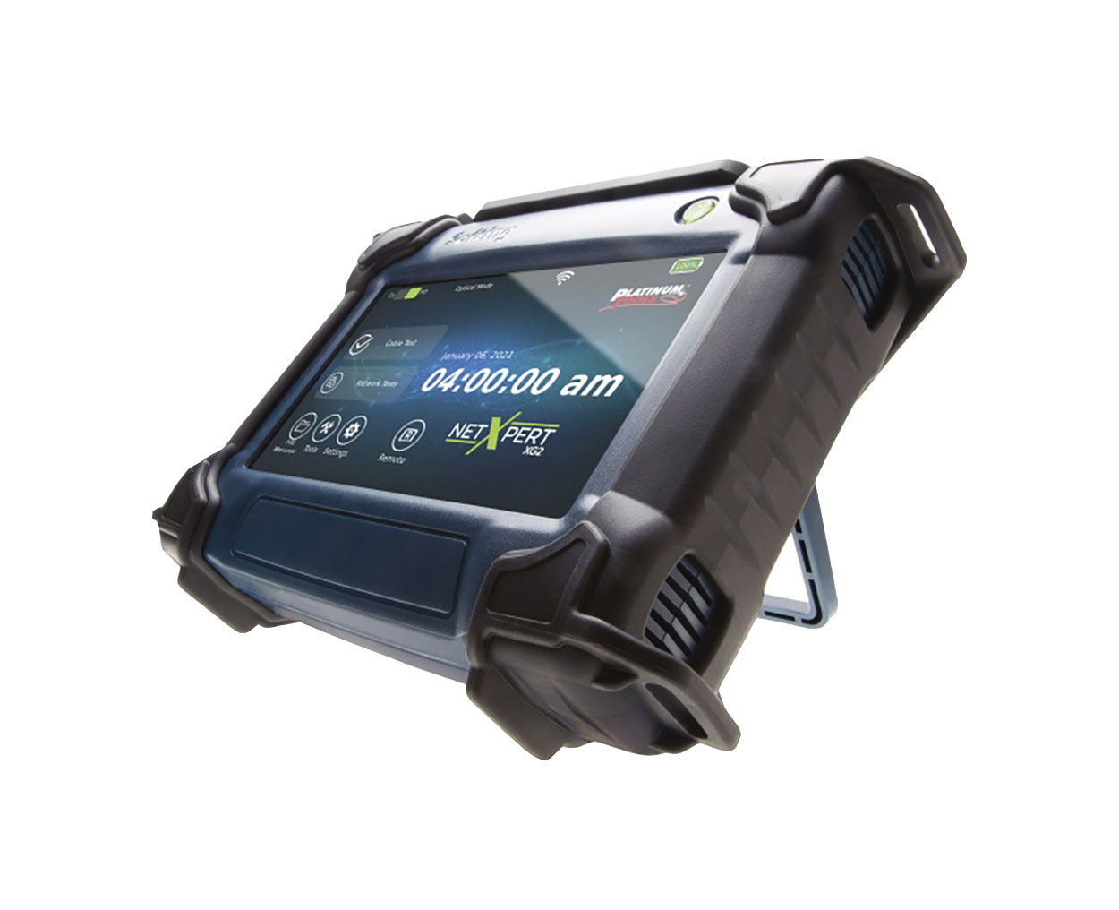 Black and blue digital tester. Image by Platinum Tools.