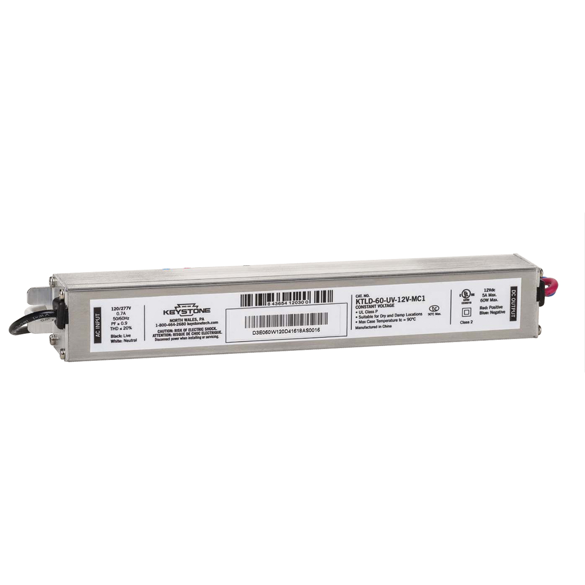 Keystone Technologies’ KTLD-60-UV-12V-MC1 constant-voltage LED driver