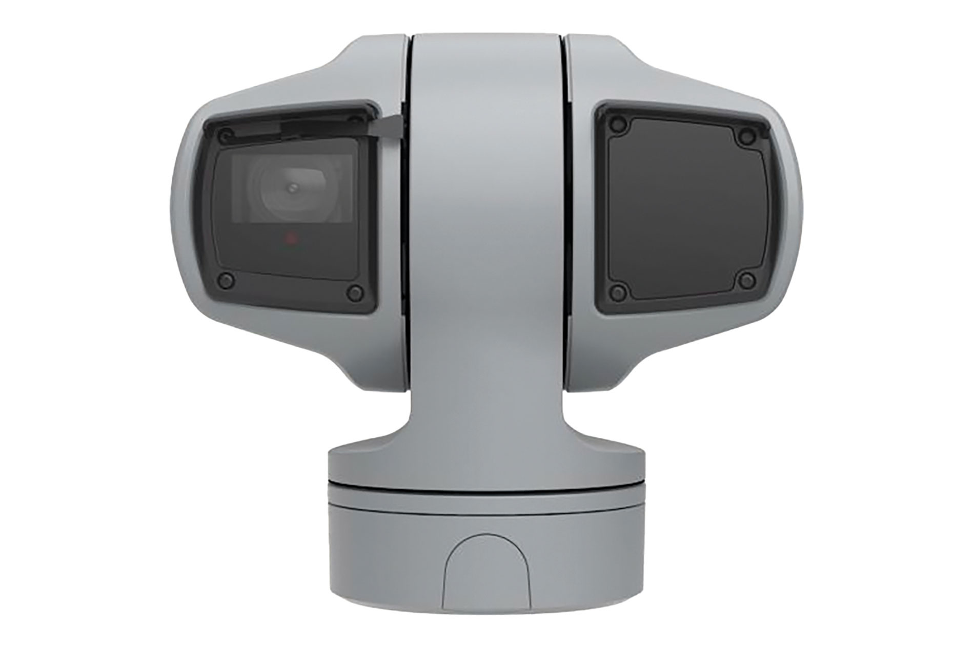 Two-sided gray camera on a swivel mount. Image by Axis.