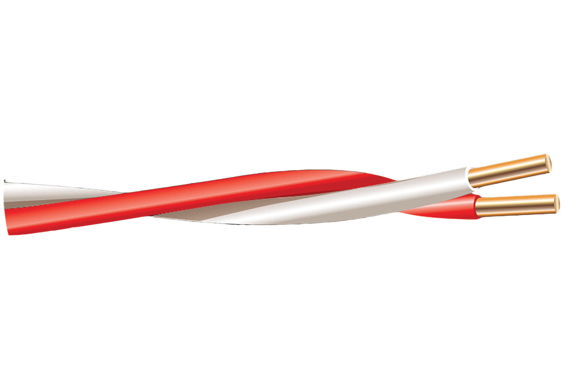 White and red twisted wire. Image by Cerrowire.