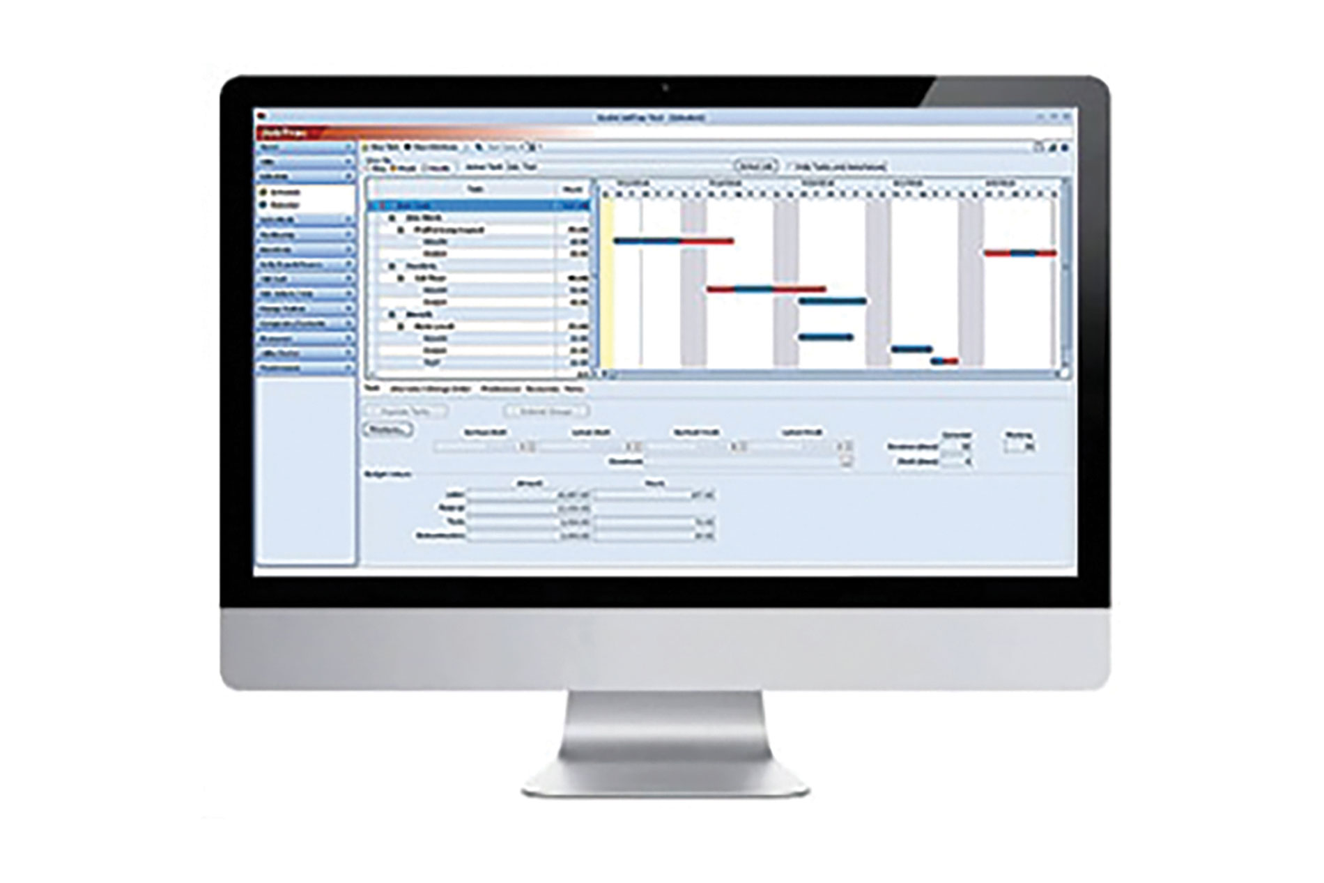 Computer screen showing blue software. Image by ConEst.