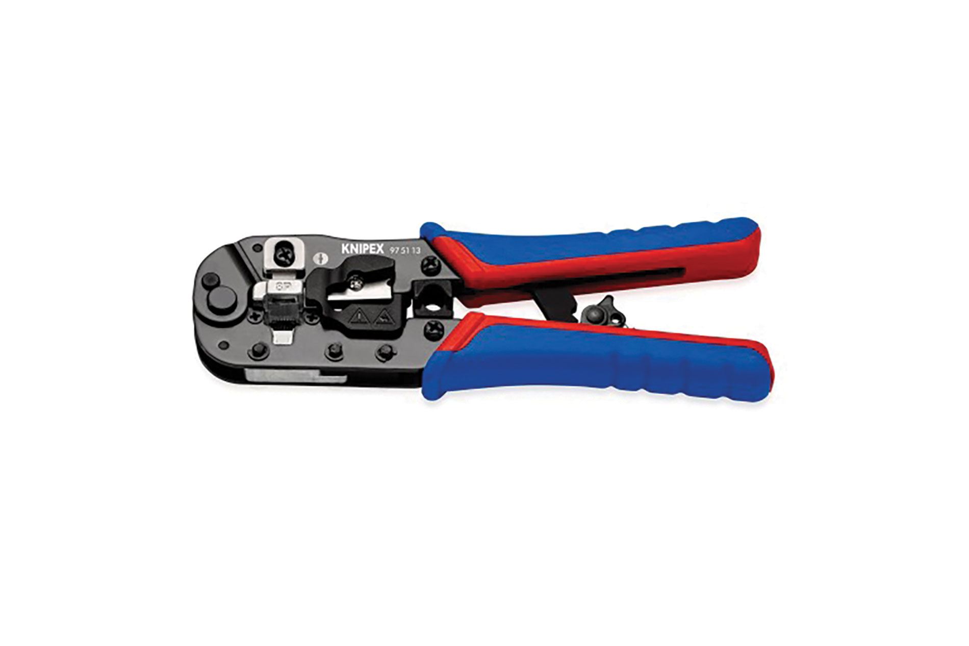 Blue and red crimping pliers. Image by Knipex.
