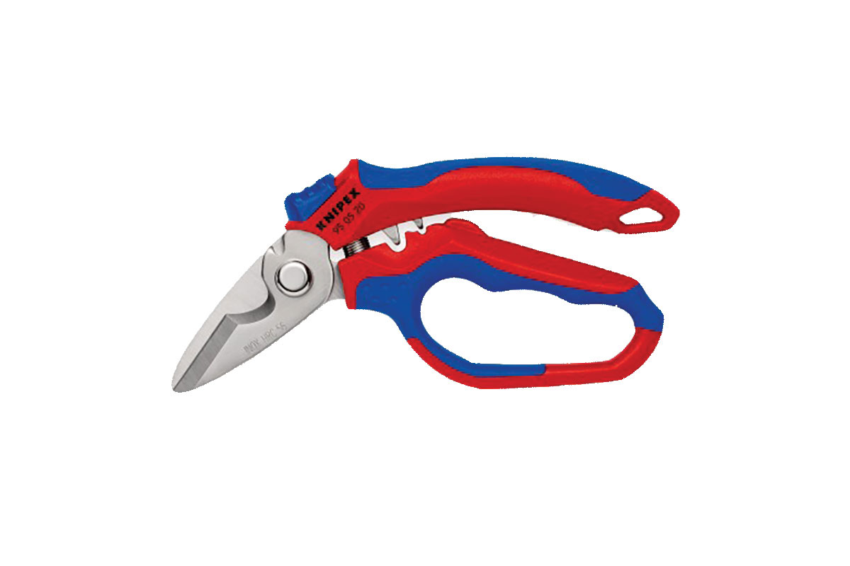 Blue and red shears. Image by Knipex Tools.