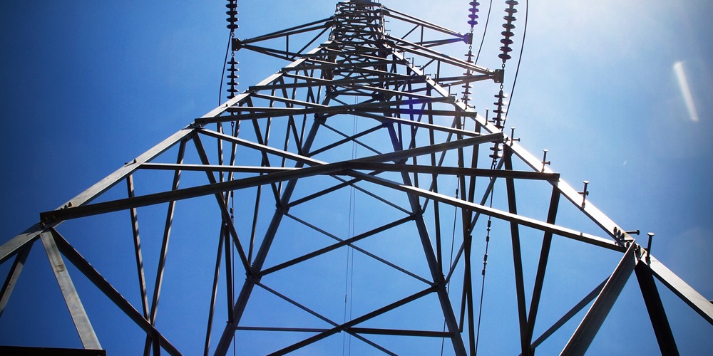 High-voltage power line tower