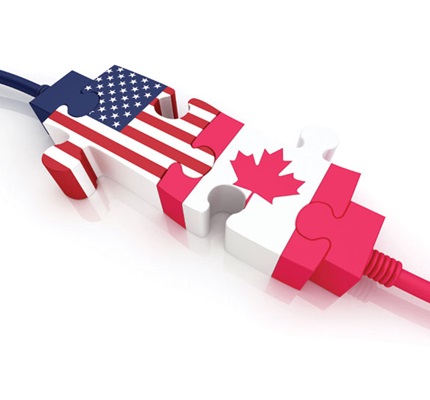 International Power Line Connects United States And Canada 