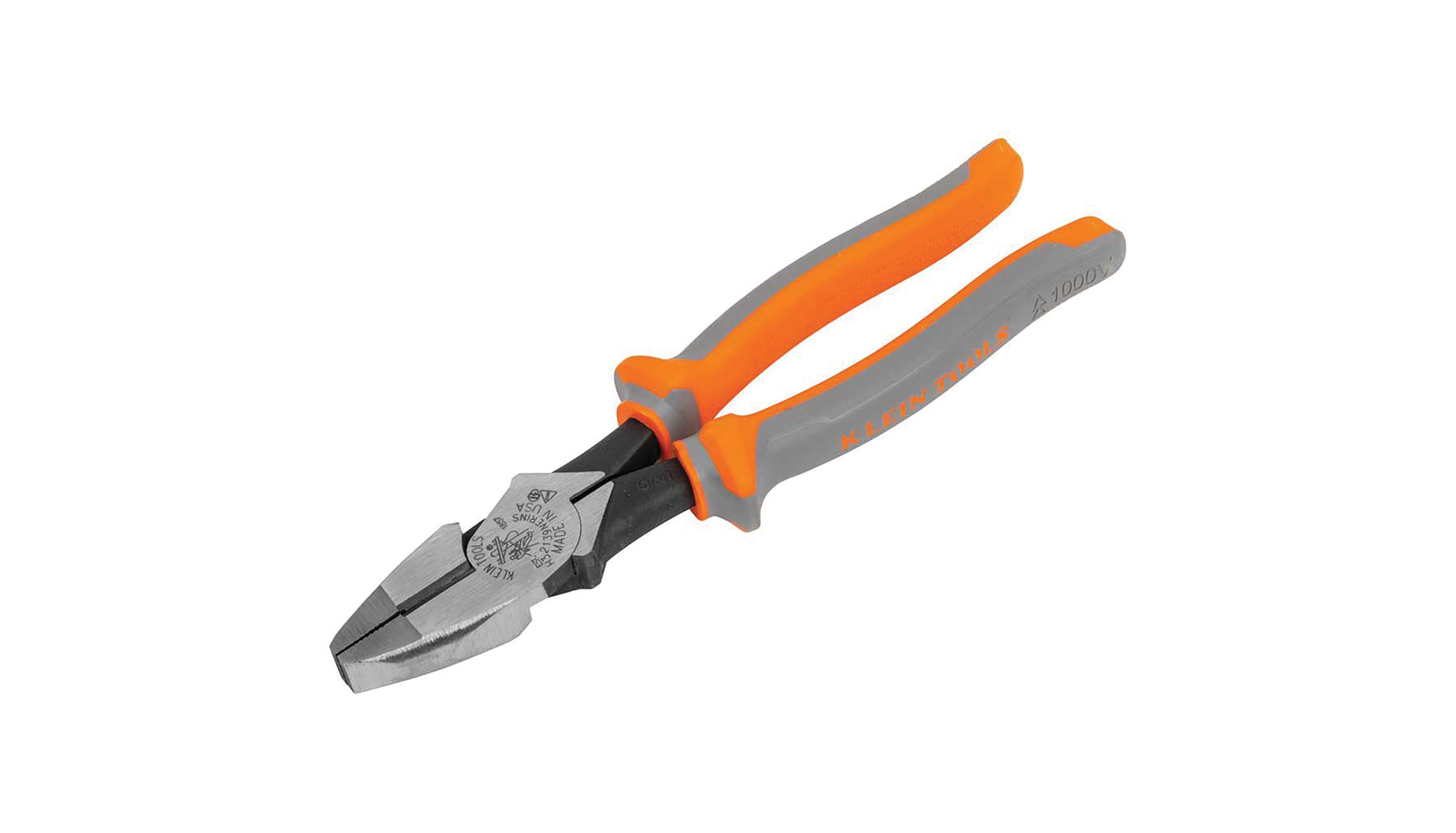 Gray and orange pliers. Image by Klein Tools.