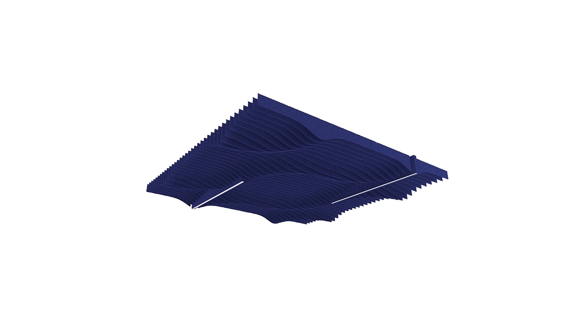 1122_New_focal-point Blue ceiling acoustic baffle and linear luminaires. Image by Focal Point.