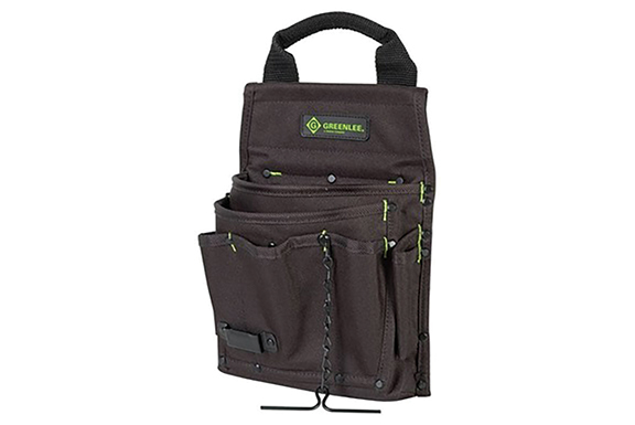 1122_SL_Greenlee Black tool caddy with a green Greenlee logo. Image by Greenlee.
