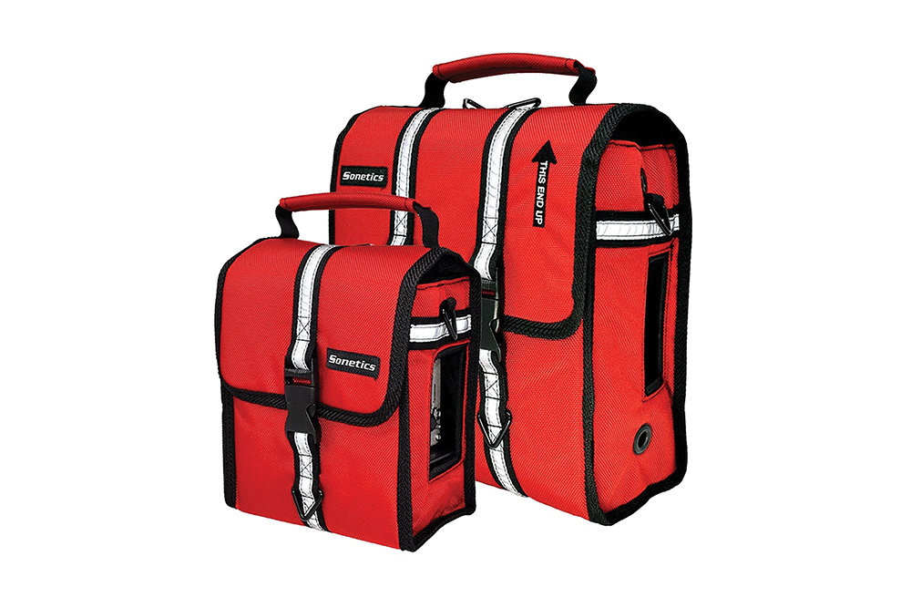 Two red carrying cases. Image by Sonetics.