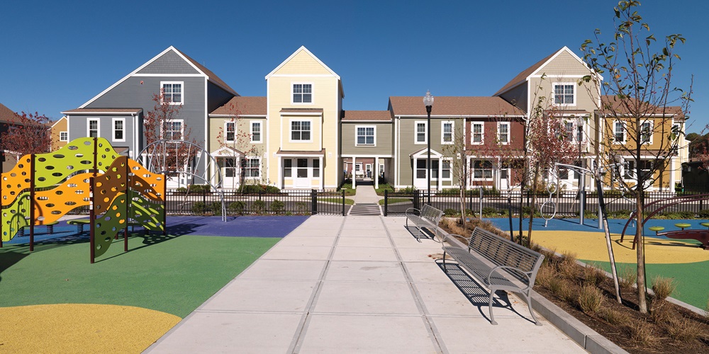 Bristol Commons, a multifamily project developed in collaboration with Trinity Financial, applied PH techniques for optimum energy-efficient performance. IMAGE courtesy of AndyRyan-Bristol Commons