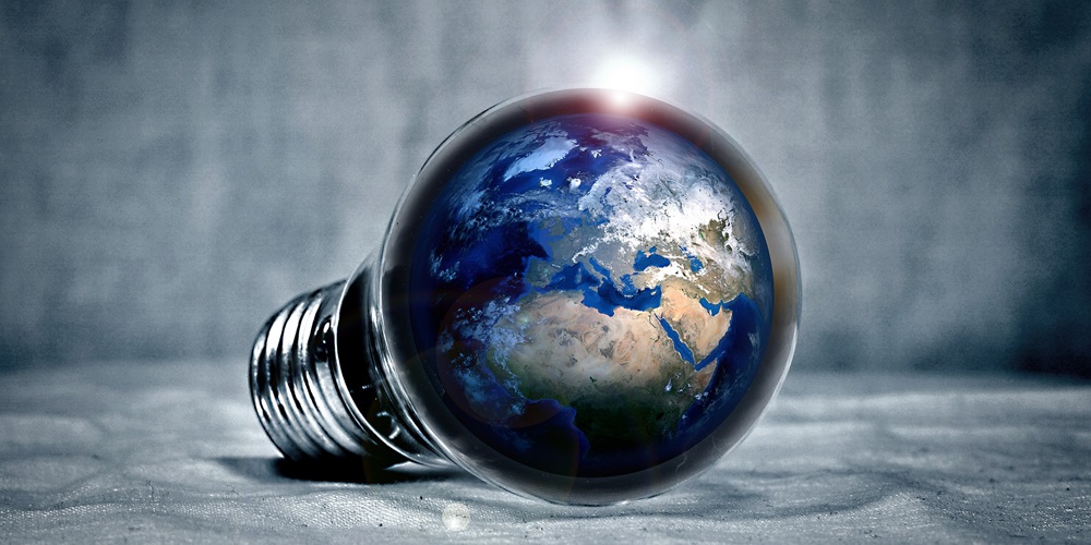 Earth in a light bulb