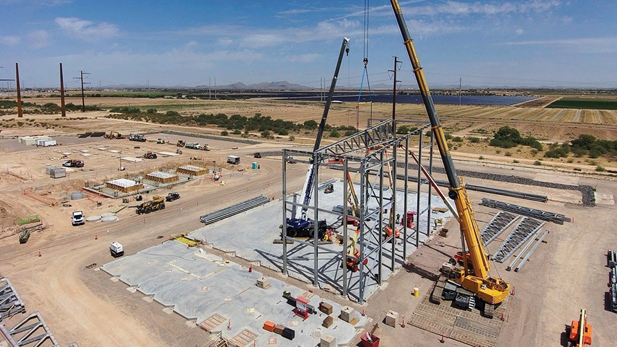 The SunZia  wind farm and transmission line facility under construction