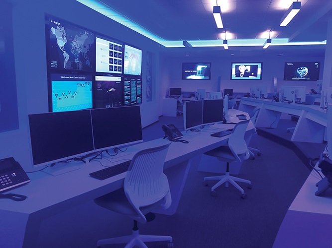 State-of-the-art fiber optic technology supports the cybersecurity lab at Mercyhurst University.