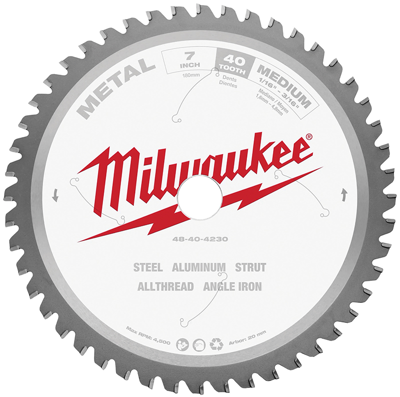 Milwaukee Tool’s 7 inch, 400-tooth metal-cutting circular saw blade