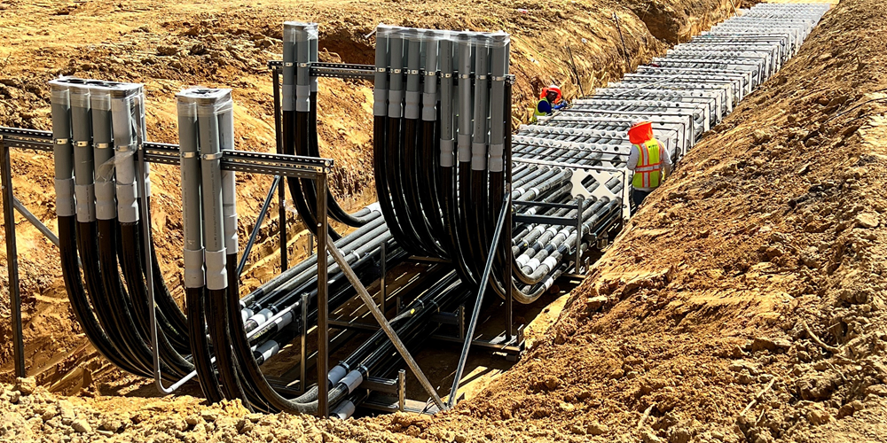 At Haas Automation, Inc.'s Nevada facility, Champion Duct® fiberglass elbows made installation faster across long runs, reducing corrosion risk and eliminating burn-through concerns during medium-voltage pulls.
