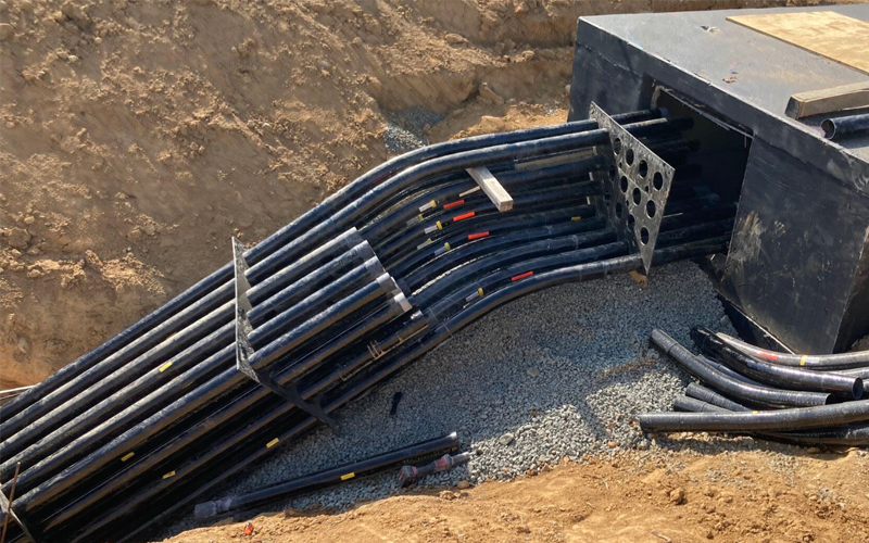For a data center project, Rosendin Electric team used Champion Fiberglass conduit and elbows, gaining the benefit of lightweight material that reduced equipment needs and improved safety in the trench.