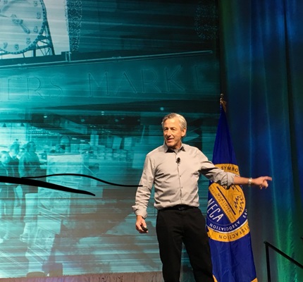 Former Starbucks CEO to NECA Show Attendees: 'Never Be Bigger Than the Front Line'