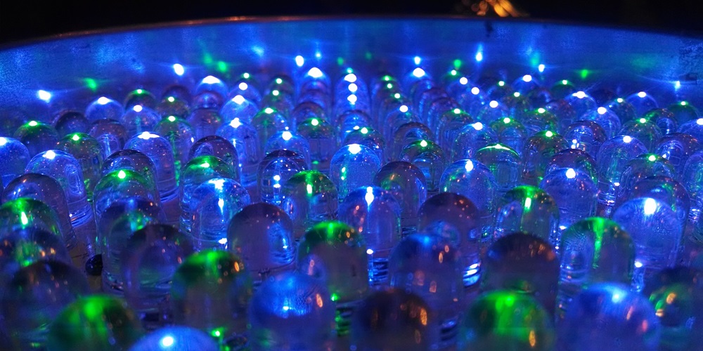 Close-up shot of LEDs