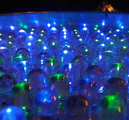 Close-up shot of LEDs