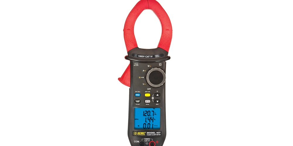 AEMC clamp-on Model 407 is rated at 1,000V CAT IV for all electrical environments.  www.aemc.com
